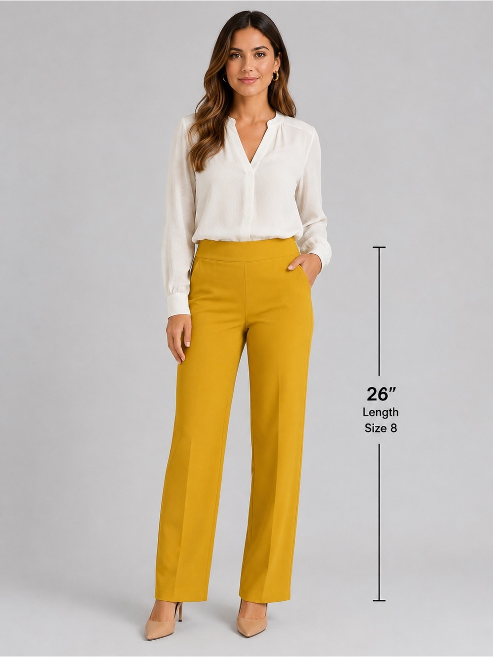Rachel Zoe Women's Mustard Yellow Dress Pants
- Size 8